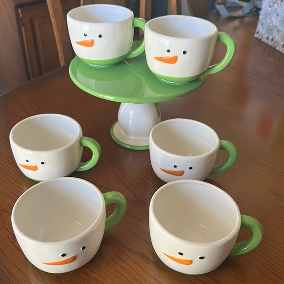 Snowman Dessert Stand with 6 cups - Picture 1 of 6